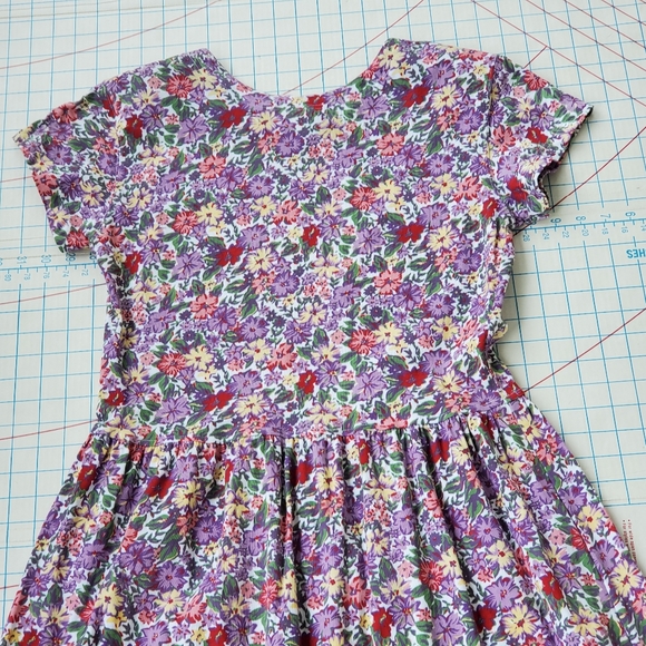 Fair Set Petite Floral House Dress Vintage Size Medium Drop Waist 80s 90's Pink - Picture 6 of 10